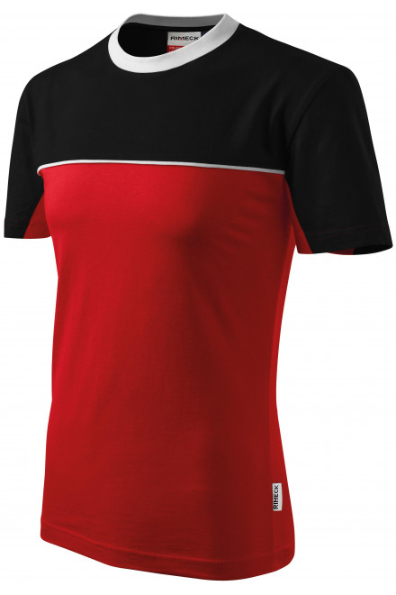 Βαμβακερό δίχρωμο μπλουζάκι, το κόκκινο, μπλουζάκια για εκτύπωση