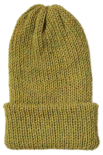 Χειμερινό καπέλο από μαλλί αλπακά, ελιά