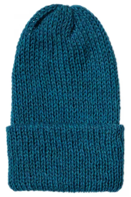Χειμερινό καπέλο από μαλλί αλπακά, μπλε βενζίνης