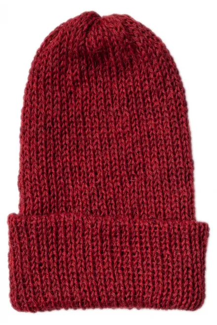 Χειμερινό καπέλο από μαλλί αλπακά, τύπος κόκκινο