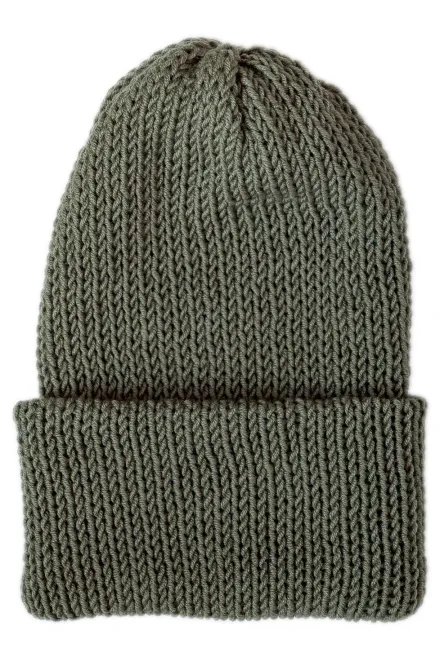 Χειμερινό καπέλο από μαλλί Merino, ελιά