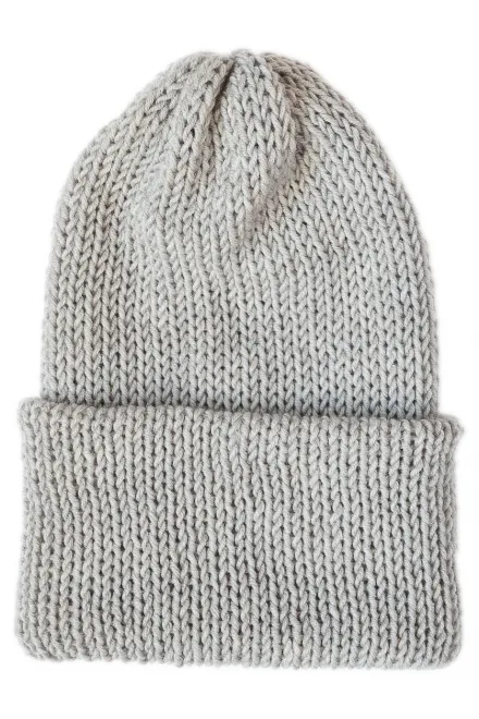 Χειμερινό καπέλο από μαλλί Merino, γκρι πάγου