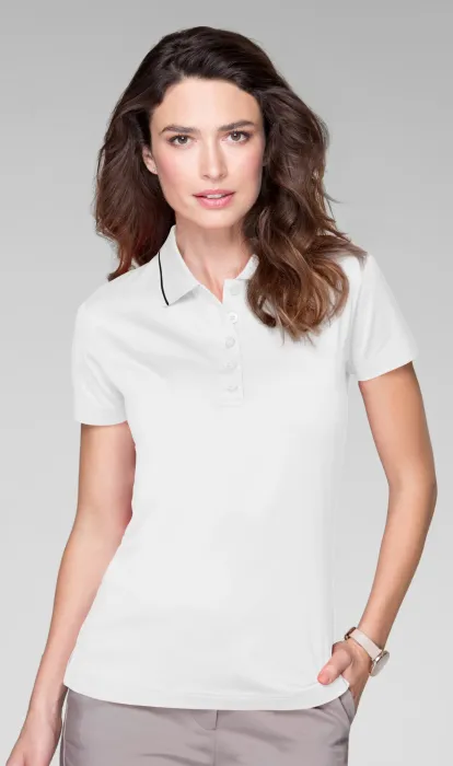Γυναικείο κομψό πουκάμισο με πόλο, λευκό