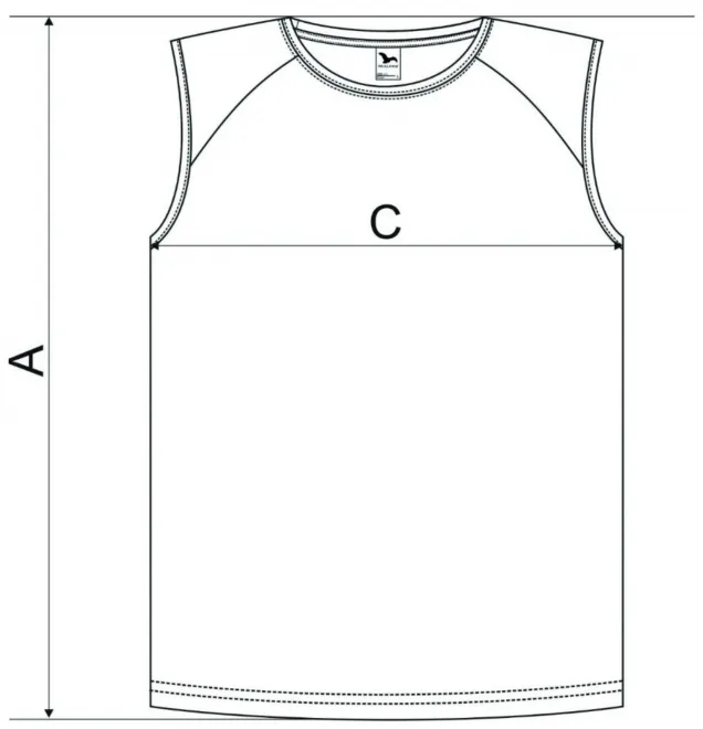 Ανδρική μπλούζα - πίνακας διαστάσεων