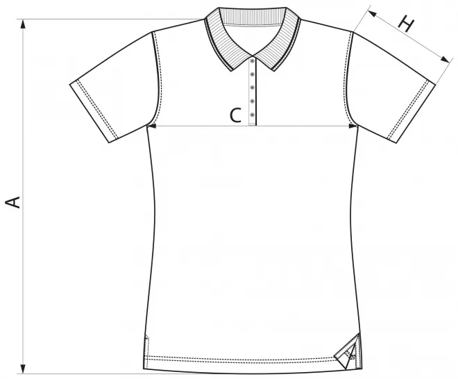 Γυναικείο κομψό πουκάμισο με πόλο - πίνακας διαστάσεων