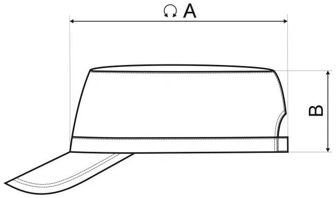 Μοντέρνο καπέλο μπέιζμπολ - πίνακας διαστάσεων
