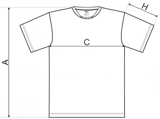 Μπλουζάκι με ασύμμετρο ντεκολτέ - πίνακας διαστάσεων