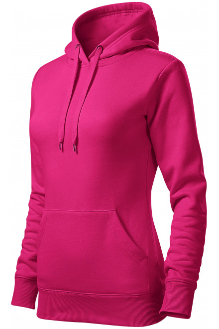 Γυναικεία μπλούζα με κουκούλα χωρίς φερμουάρ, μωβ, ροζ φούτερ