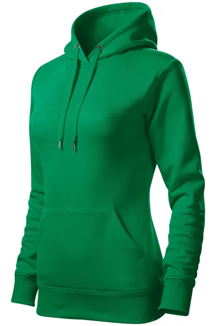 Γυναικεία μπλούζα με κουκούλα χωρίς φερμουάρ, πράσινο γρασίδι