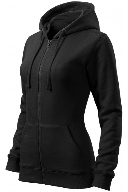 Γυναικεία μπλούζα με κουκούλα, μαύρος, μαύρα φούτερ