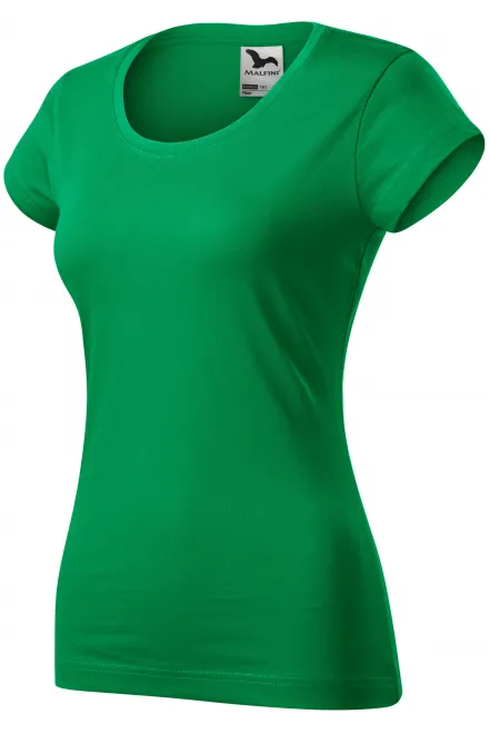 Γυναικεία μπλούζα με λεπτή εφαρμογή και στρογγυλή λαιμόκοψη, πράσινο γρασίδι