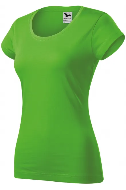 Γυναικεία μπλούζα με λεπτή εφαρμογή και στρογγυλή λαιμόκοψη, ΠΡΑΣΙΝΟ μηλο
