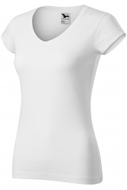 Γυναικεία μπλούζα με ντεκολτέ V, λευκό