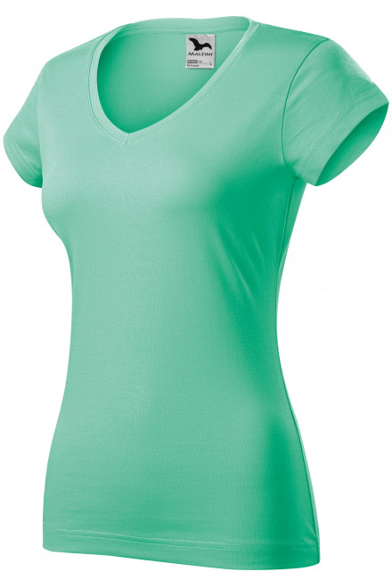 Γυναικεία μπλούζα με ντεκολτέ V, μέντα, πράσινα μπλουζάκια