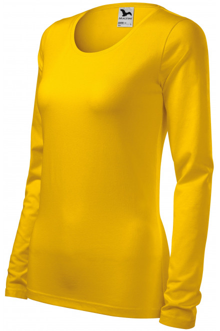 Γυναικείες μπλουζάκι με μακριά μανίκια, κίτρινος, γυναικεία μπλουζάκια