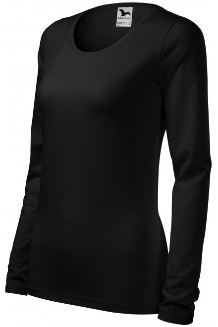 Γυναικείες μπλουζάκι με μακριά μανίκια, μαύρος