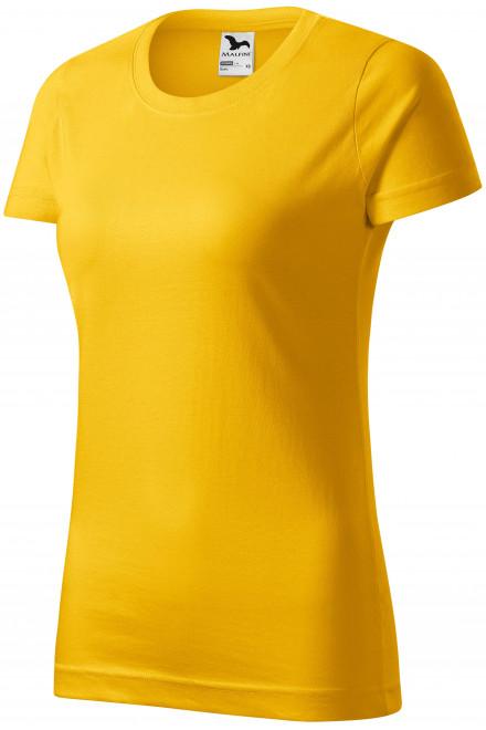 Γυναικείο απλό μπλουζάκι, κίτρινος, βαμβακερά μπλουζάκια