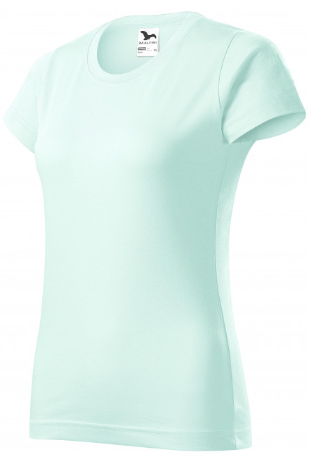 Γυναικείο απλό μπλουζάκι, παγωμένο πράσινο, βαμβακερά μπλουζάκια