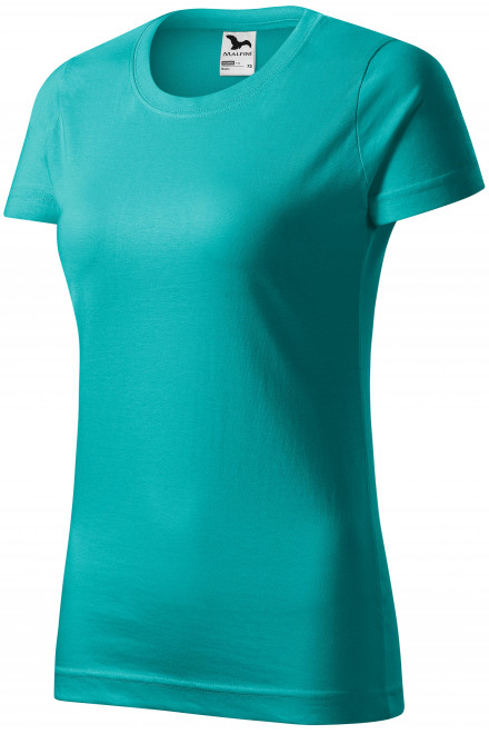 Γυναικείο απλό μπλουζάκι, σμαραγδί πράσινο