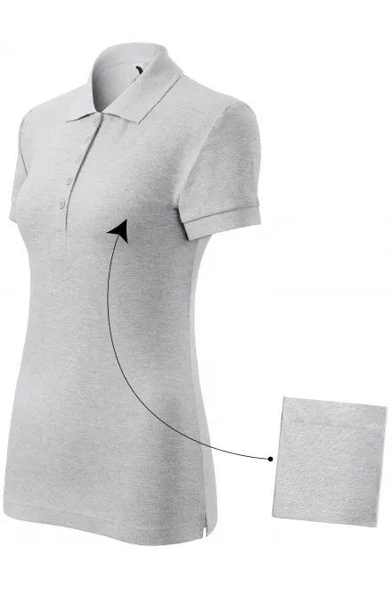 Γυναικείο απλό πουκάμισο πόλο, ανοιχτό γκρι μάρμαρο