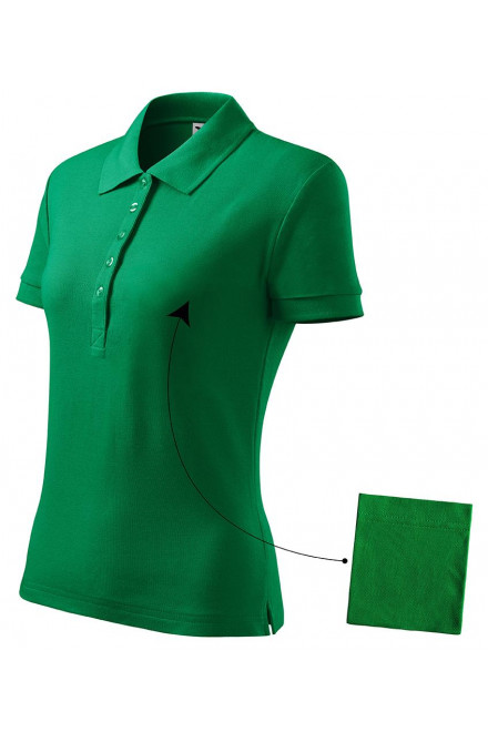 Γυναικείο απλό πουκάμισο πόλο, πράσινο γρασίδι, μπλουζάκια χωρίς εκτύπωση