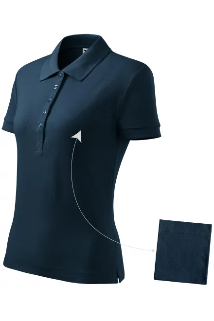 Γυναικείο απλό πουκάμισο πόλο, σκούρο μπλε