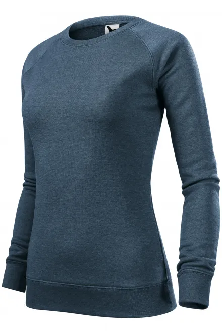 Γυναικείο απλό πουλόβερ, σκούρο τζιν μάρμαρο