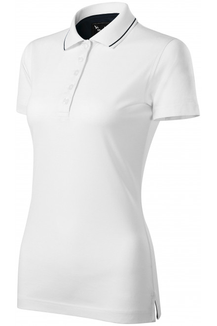 Γυναικείο κομψό πουκάμισο με πόλο, λευκό, γυναικεία μπλουζάκια πόλο