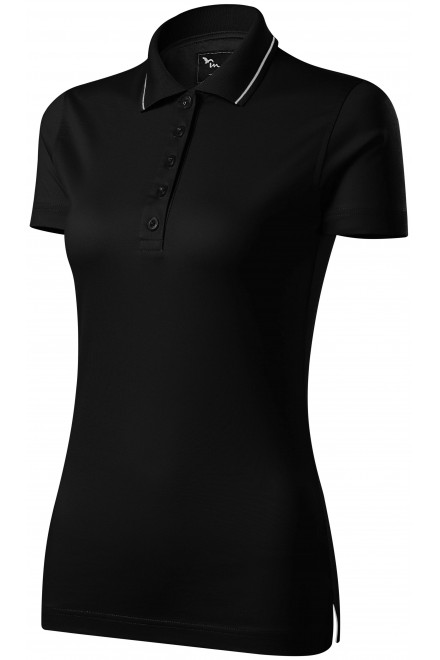 Γυναικείο κομψό πουκάμισο με πόλο, μαύρος