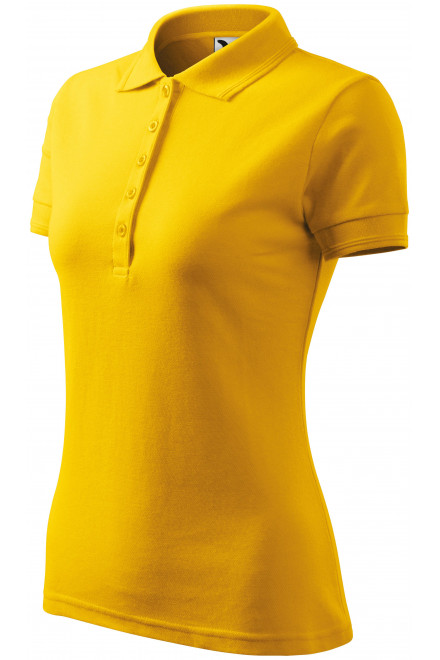 Γυναικείο κομψό πουκάμισο πόλο, κίτρινος, γυναικεία μπλουζάκια πόλο