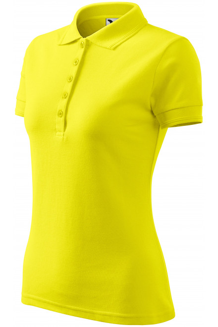 Γυναικείο κομψό πουκάμισο πόλο, λεμόνι κίτρινο, γυναικεία μπλουζάκια πόλο