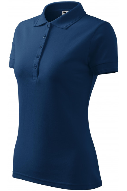 Γυναικείο κομψό πουκάμισο πόλο, μπλε μεσάνυχτα, γυναικεία μπλουζάκια πόλο