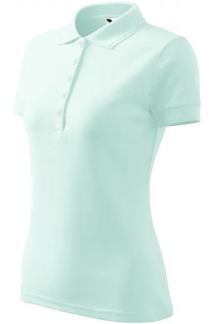Γυναικείο κομψό πουκάμισο πόλο, παγωμένο πράσινο