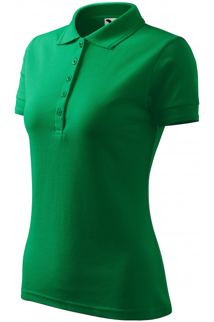 Γυναικείο κομψό πουκάμισο πόλο, πράσινο γρασίδι, γυναικεία μπλουζάκια πόλο