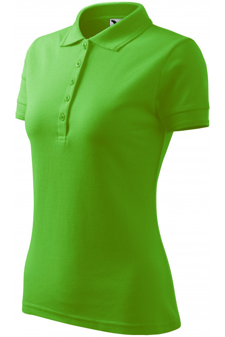 Γυναικείο κομψό πουκάμισο πόλο, ΠΡΑΣΙΝΟ μηλο, μπλουζάκια χωρίς εκτύπωση