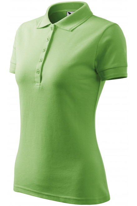 Γυναικείο κομψό πουκάμισο πόλο, πράσινο μπιζέλι, γυναικεία μπλουζάκια πόλο