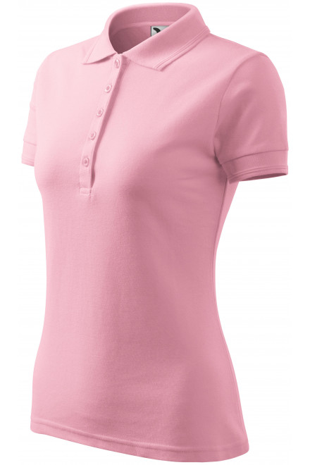 Γυναικείο κομψό πουκάμισο πόλο, ροζ, γυναικεία μπλουζάκια πόλο