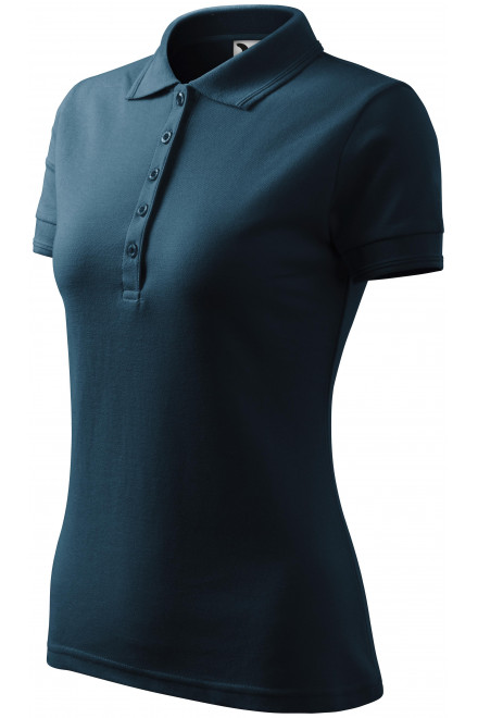 Γυναικείο κομψό πουκάμισο πόλο, σκούρο μπλε, γυναικεία μπλουζάκια πόλο