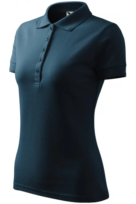 Γυναικείο κομψό πουκάμισο πόλο, σκούρο μπλε