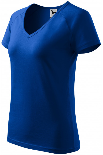 Γυναικείο κωνικό μπλουζάκι με μανίκια raglan, μπλε ρουά, βαμβακερά μπλουζάκια