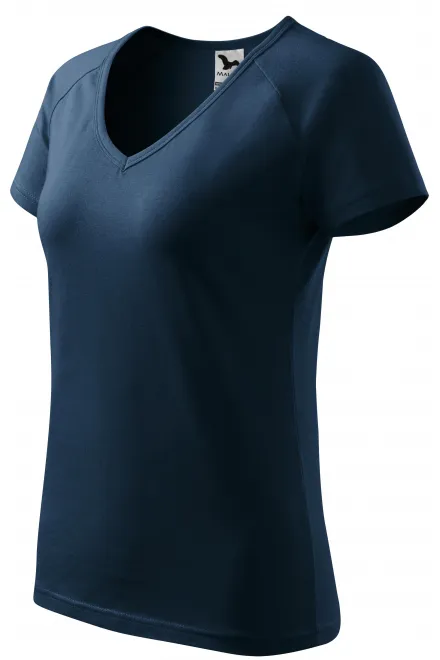 Γυναικείο κωνικό μπλουζάκι με μανίκια raglan, σκούρο μπλε
