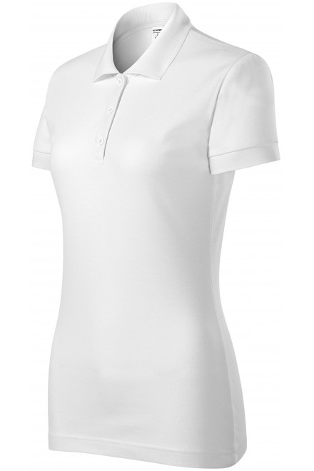 Γυναικείο κοντό πουκάμισο πόλο, λευκό, μπλουζάκια