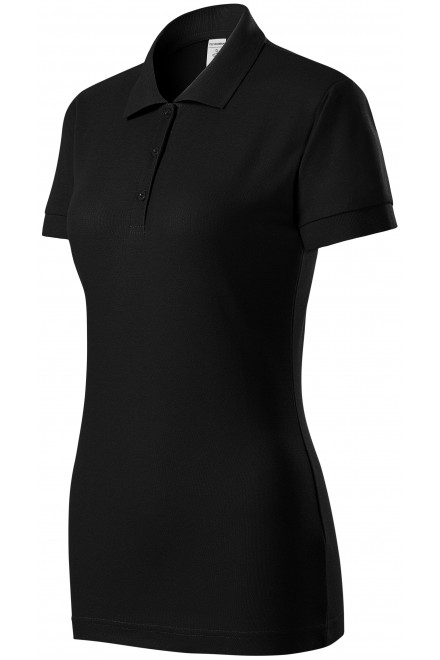 Γυναικείο κοντό πουκάμισο πόλο, μαύρος