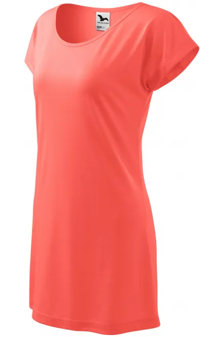 Γυναικείο μακρύ μπλουζάκι / φόρεμα, κοράλλι