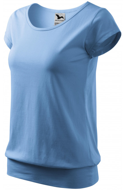 Γυναικείο μοντέρνο μπλουζάκι, γαλάζιο του ουρανού, μπλουζάκια με κοντά μανίκια
