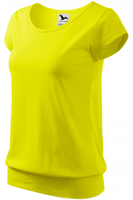 Γυναικείο μοντέρνο μπλουζάκι, λεμόνι κίτρινο, βαμβακερά μπλουζάκια