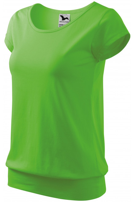 Γυναικείο μοντέρνο μπλουζάκι, ΠΡΑΣΙΝΟ μηλο, βαμβακερά μπλουζάκια