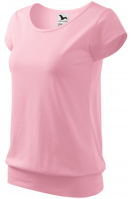 Γυναικείο μοντέρνο μπλουζάκι, ροζ, μονόχρωμα μπλουζάκια