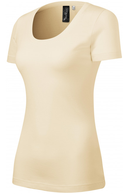 Γυναικείο μπλουζάκι από μαλλί Merino, αμύγδαλο, μπλουζάκια χωρίς εκτύπωση