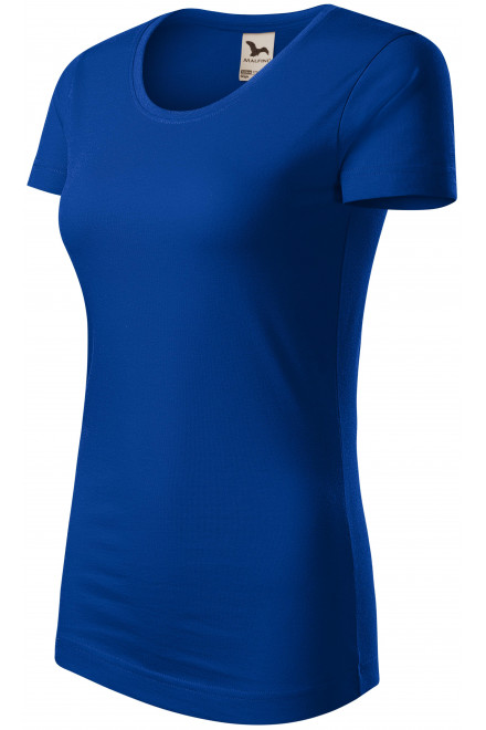 Γυναικείο μπλουζάκι από οργανικό βαμβάκι, μπλε ρουά, μπλουζάκια με κοντά μανίκια